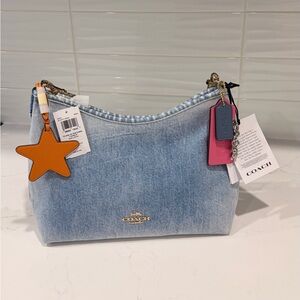 Coach Laurel Shoulder Bag In Loved Denim With Charms
CEF26 NWT